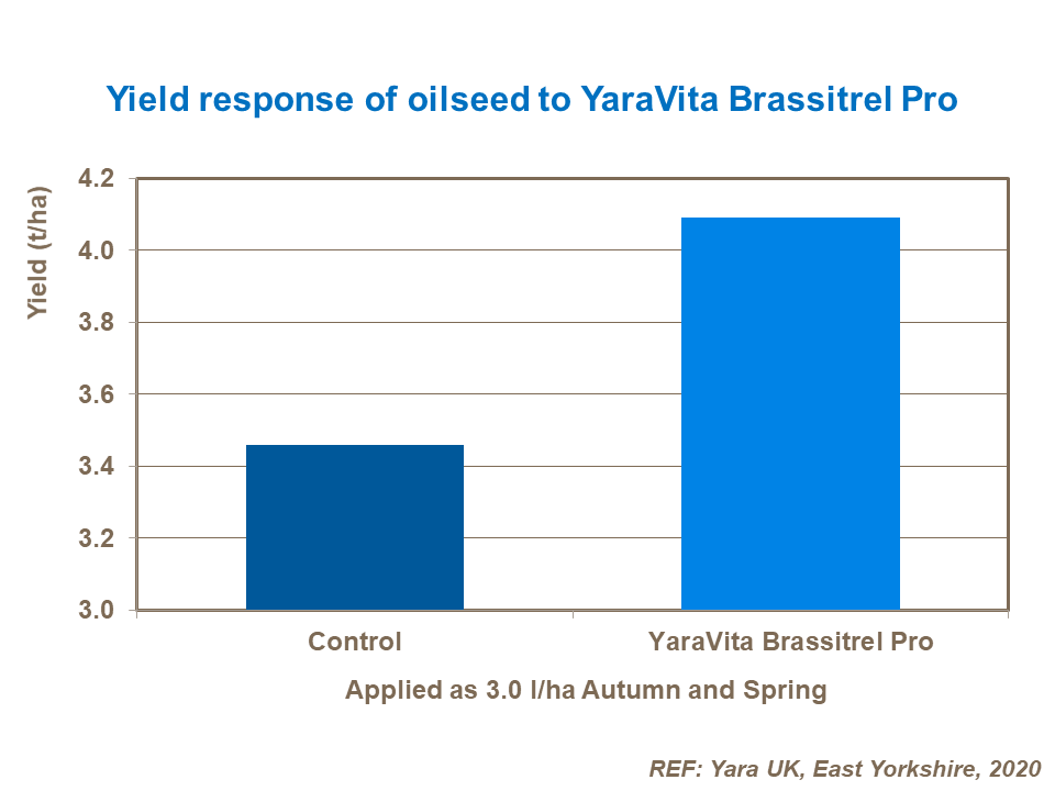 Response of oilseed rape to spring applied YaraVita Brassitrel Pro